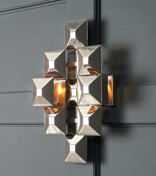 3-Squared Sconce, Nickel